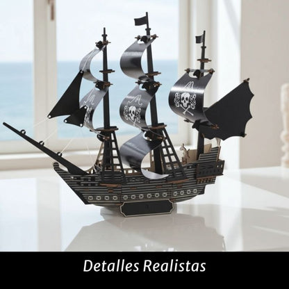 Puzzle 3D de Madera. Barco Pirata