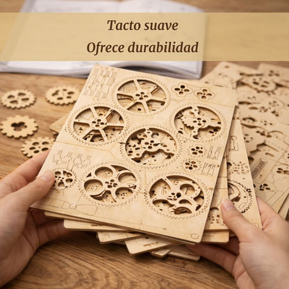 Puzzle 3D de Madera. Reloj de Pared Retro